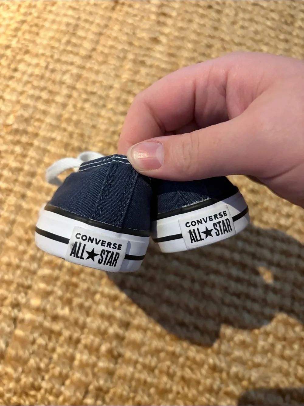 Converse Kids Navy Canvas Sneakers with White Laces